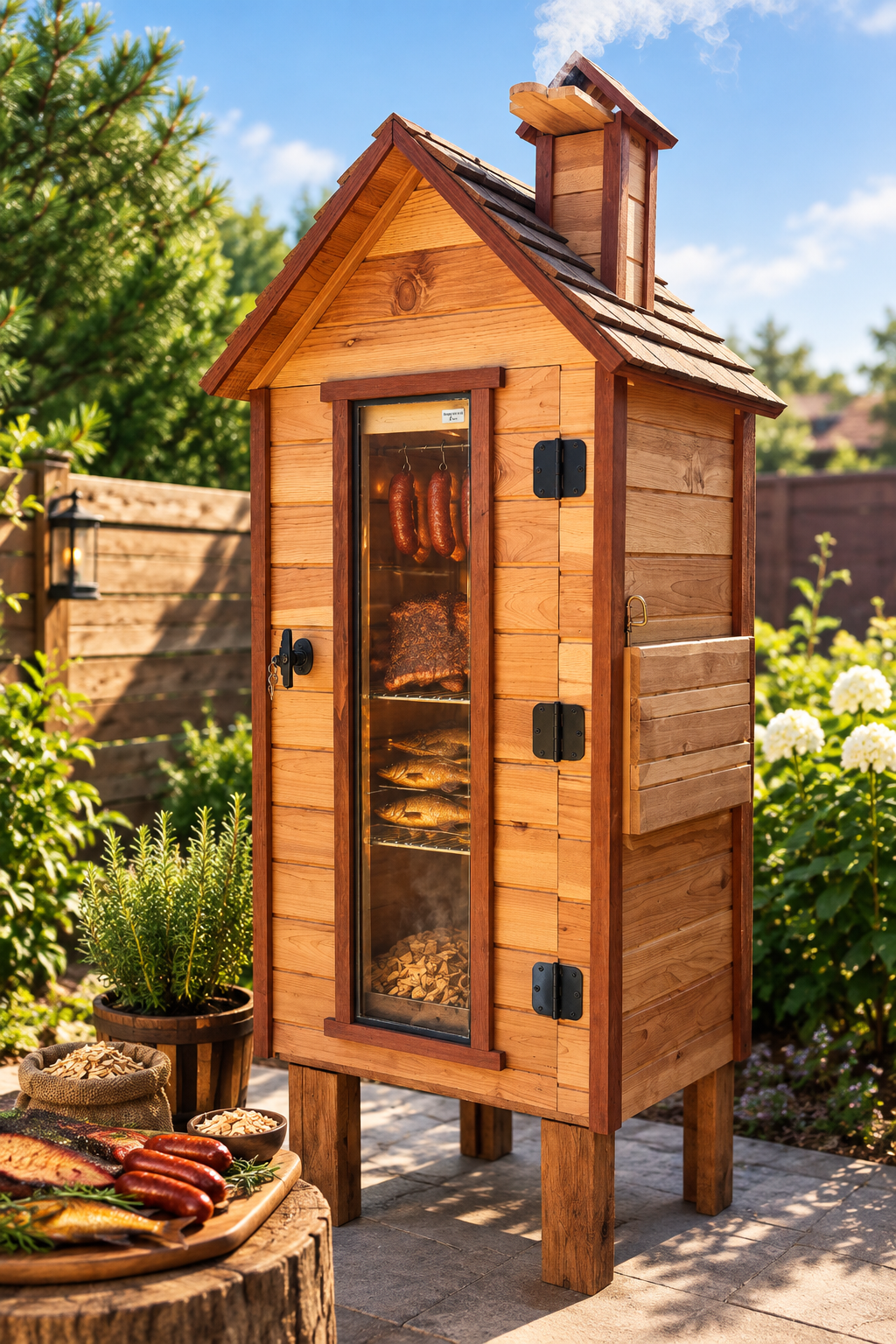 Handcrafted wooden smoker